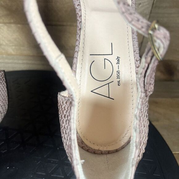 AGL Womens Sz EUR 39.5 US 9.5 Attilio Giusti Leombruni Snake Leather Sandal - Picture 6 of 10